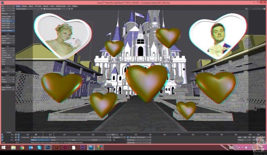 Painting Pixels 3D Cinderella Layout Hearts