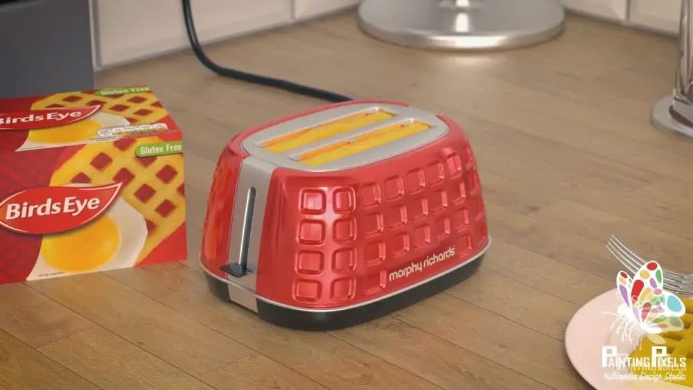 Waffle Toaster 3D Render Painting Pixels 2