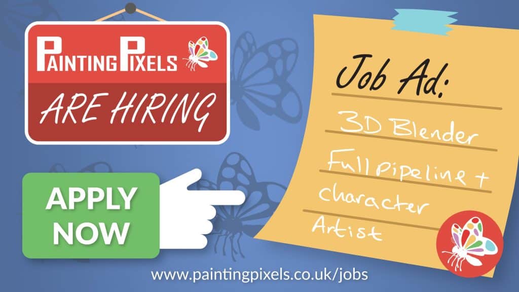 Painting Pixels Ipswich job Vacancy Hiring now 3d Blender Artist Apply now Ipswich studio Digital marketing