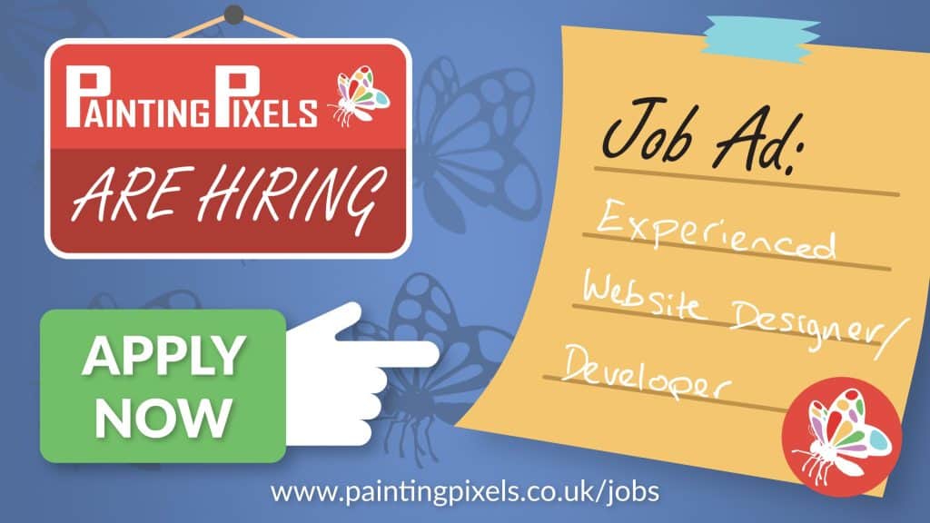 Painting Pixels Ipswich job Vacancy Hiring now experienced website designer developer Apply now Ipswich studio Digital marketing