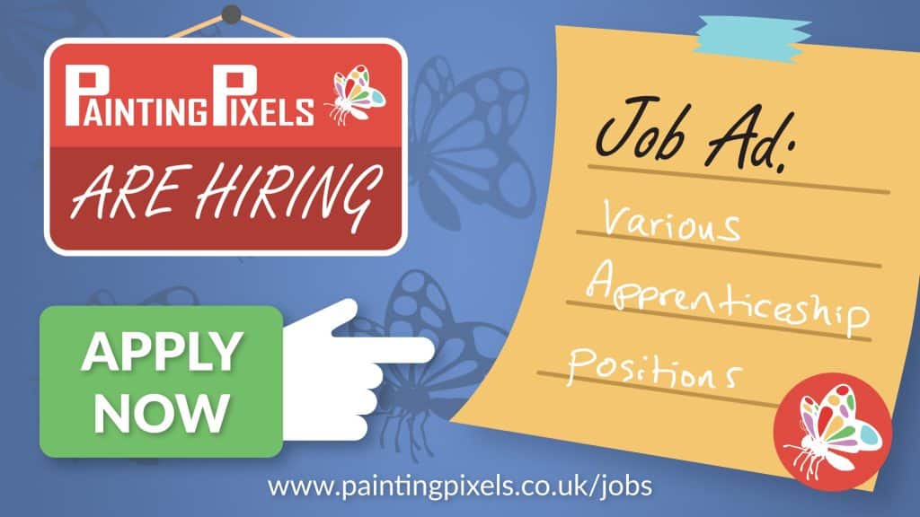 Painting Pixels Ipswich job Vacancy Hiring now apprenticeship positions Apply now Ipswich studio Digital marketing